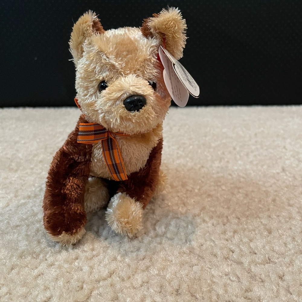 Ty Beanie Baby: Fidget. Tags still on. Plush dog.